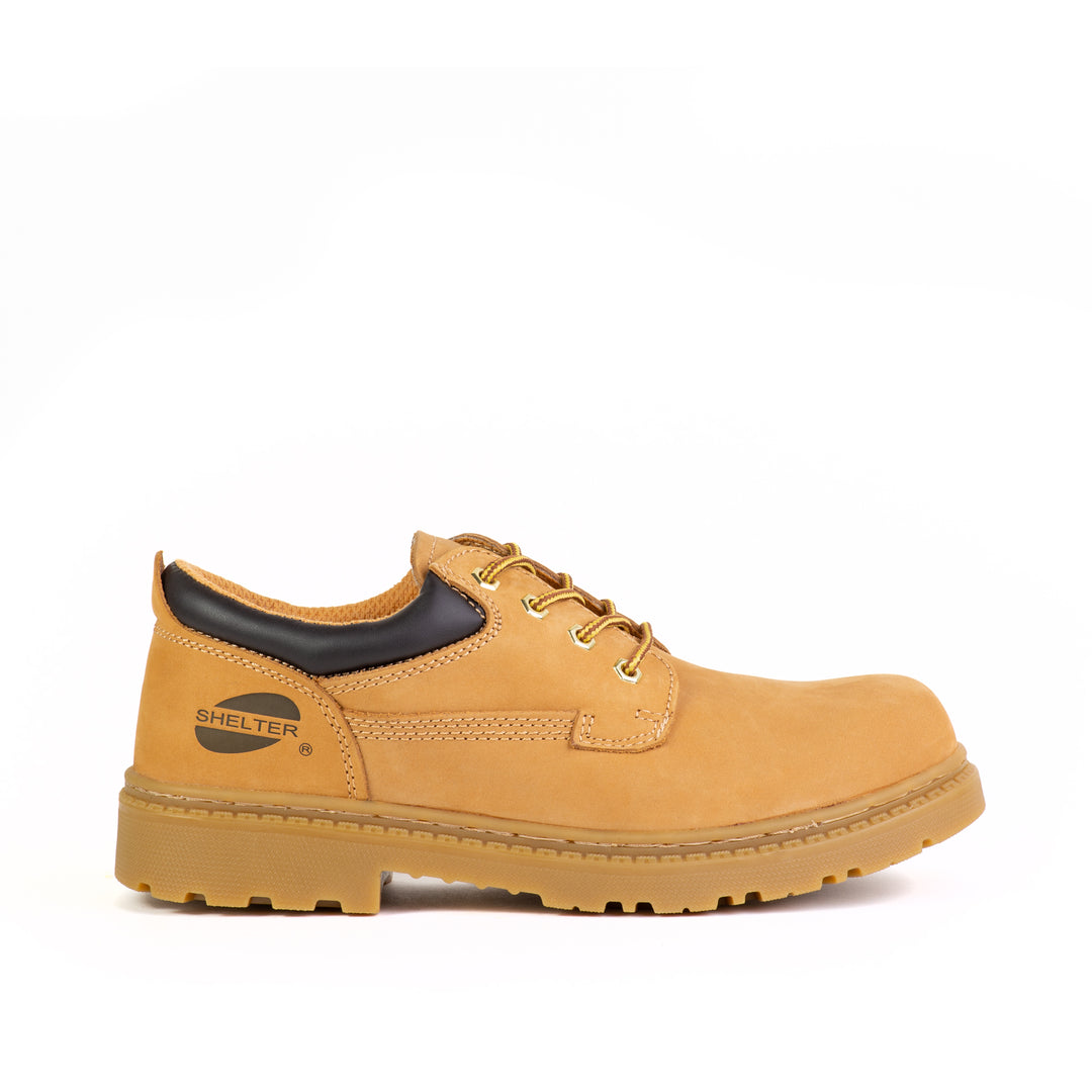 Shelter SH591 Safety Shoes Tan Nubuck Upper with Steel Toe and Slip-Resistant Rubber Sole