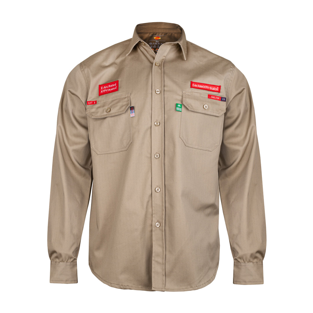 Shelter Leopard 600 8 CAL ATPV FR Shirt with 100% Cotton and CAT 2, NFPA 70E & ASTM Certified Workwear