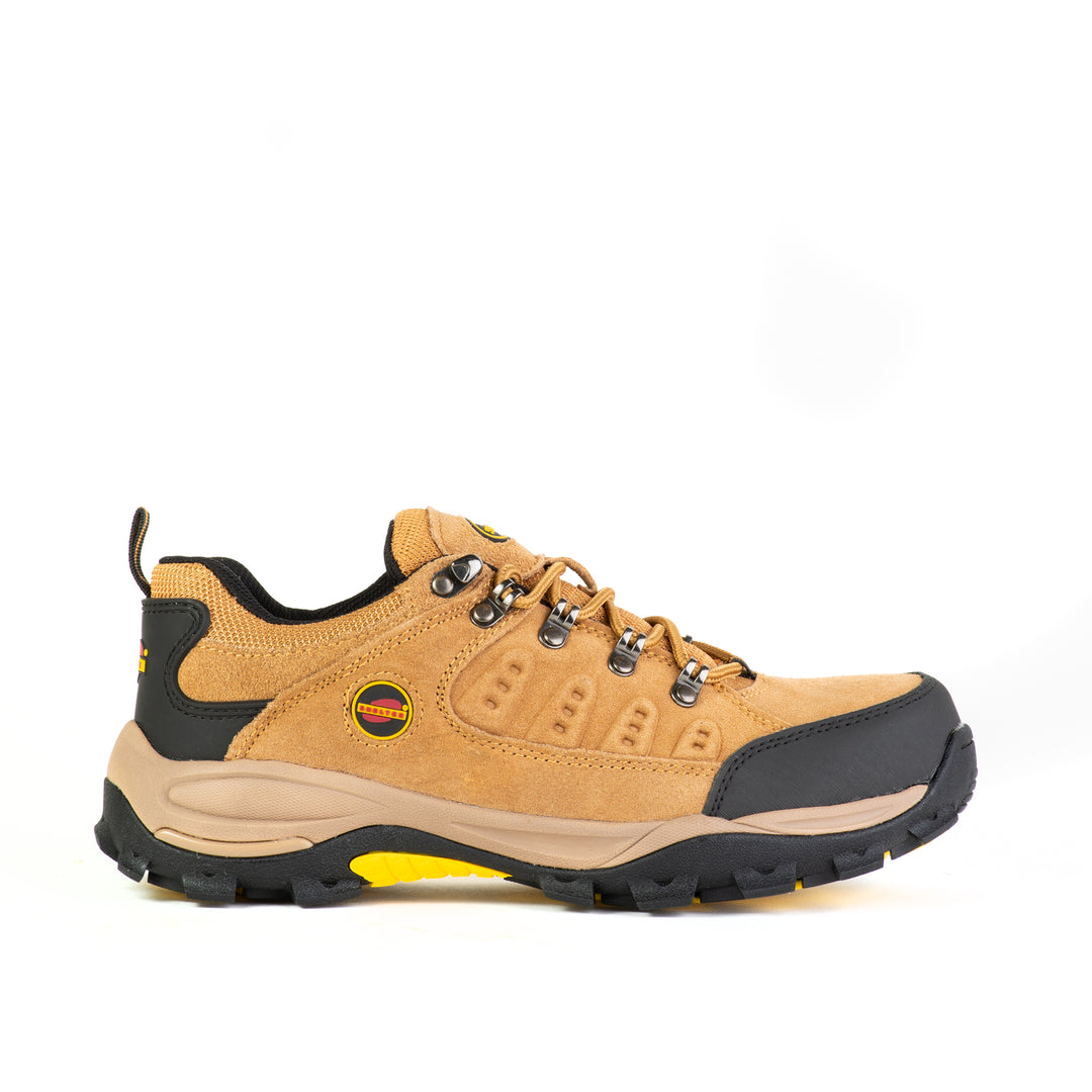 Shelter SH303 Industrial Safety Shoes for Men Steel Toe Work Shoes with Cow Split Leather, Breathable Mesh Lining & Slip-Resistant Sole