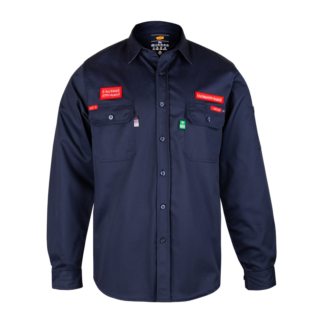 Shelter Leopard 600 8 CAL ATPV FR Shirt with 100% Cotton and CAT 2, NFPA 70E & ASTM Certified Workwear