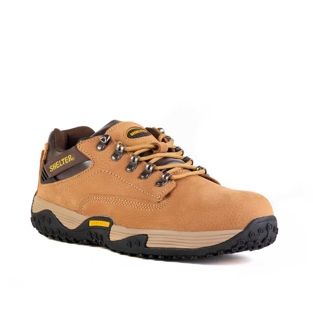 Shelter SH916 Industrial Safety Shoes for Men Durable Composite Toe Work Shoes with Nubuck Upper, Breathable Mesh Lining & Slip-Resistant Sole