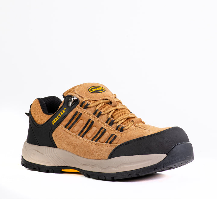 Shelter SH-300 Industrial Safety Shoes for Men Durable Steel Toe Work Shoes with Breathable Mesh Upper, Slip-Resistant Sole & Shock Absorption