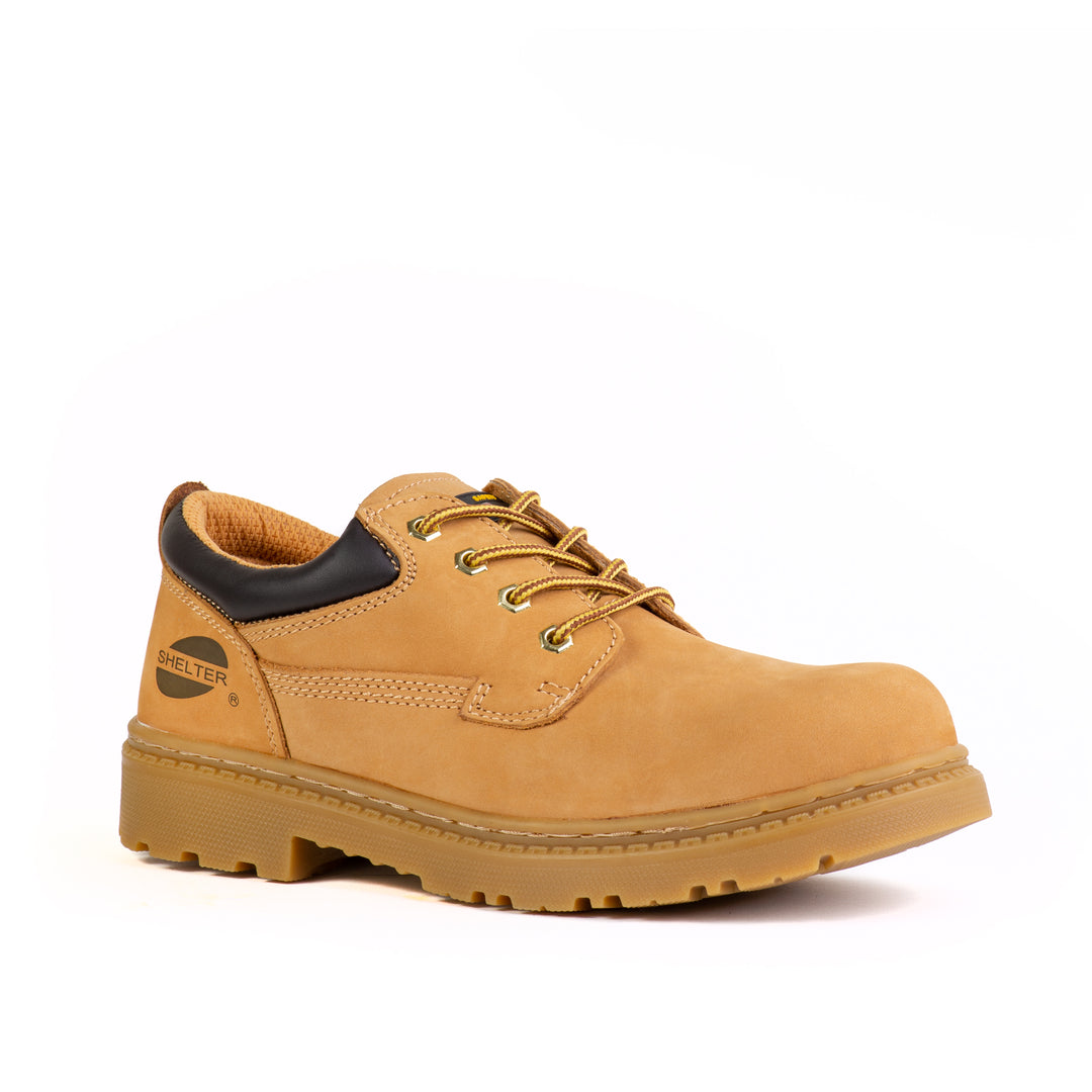 Shelter SH591 Safety Shoes Tan Nubuck Upper with Steel Toe and Slip-Resistant Rubber Sole