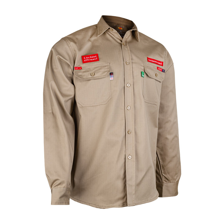Shelter Leopard 600 8 CAL ATPV FR Shirt with 100% Cotton and CAT 2, NFPA 70E & ASTM Certified Workwear