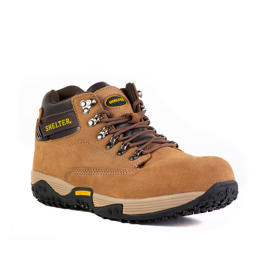 Shelter SH917 Industrial Safety Shoes for Men with Composite Toe, Durable Nubuck Upper, Slip-Resistant Sole & Breathable Lining