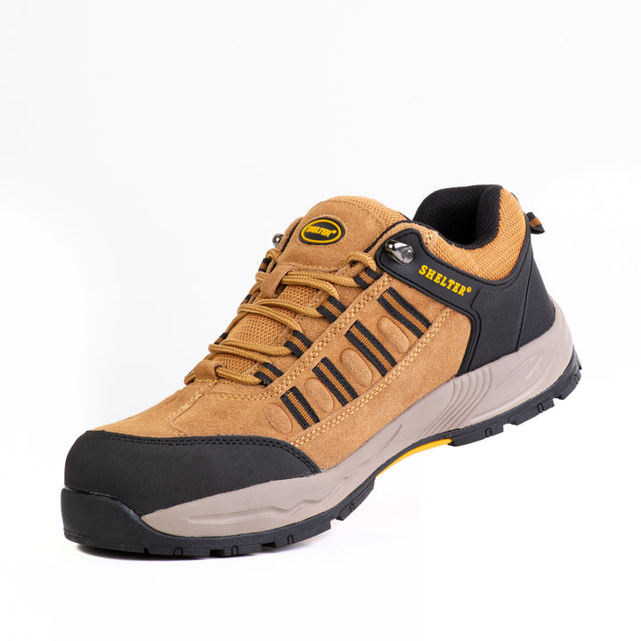 Shelter SH-300 Industrial Safety Shoes for Men Durable Steel Toe Work Shoes with Breathable Mesh Upper, Slip-Resistant Sole & Shock Absorption