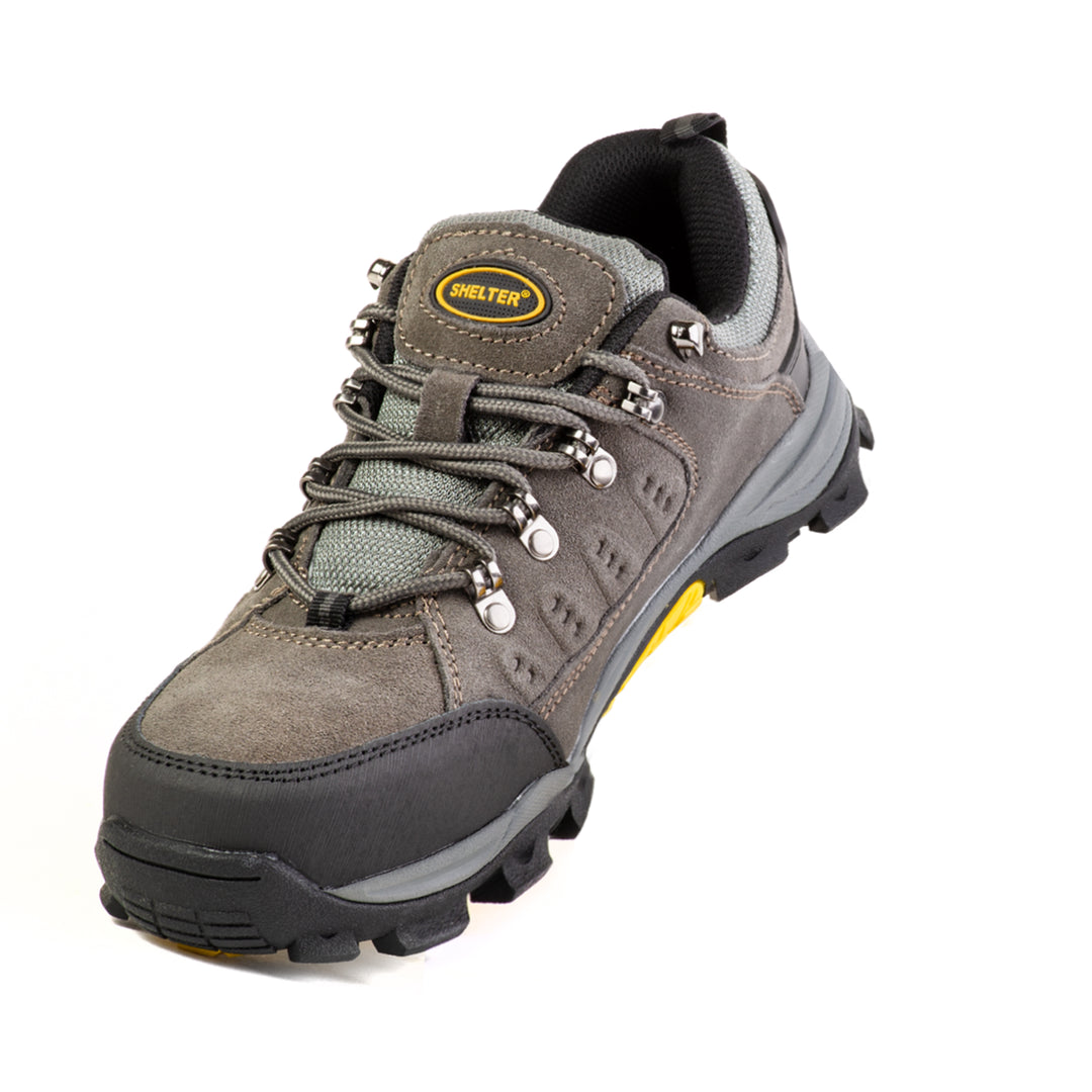 Shelter SH303 Industrial Safety Shoes for Men Steel Toe Work Shoes with Cow Split Leather, Breathable Mesh Lining & Slip-Resistant Sole