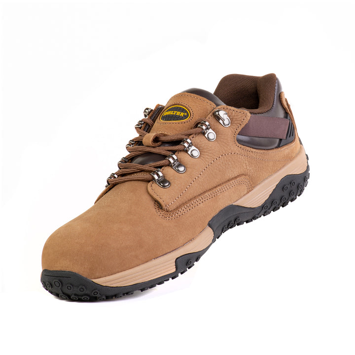 Shelter SH916 Industrial Safety Shoes for Men Durable Composite Toe Work Shoes with Nubuck Upper, Breathable Mesh Lining & Slip-Resistant Sole