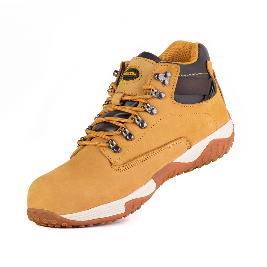 Shelter SH917 Industrial Safety Shoes for Men with Composite Toe, Durable Nubuck Upper, Slip-Resistant Sole & Breathable Lining