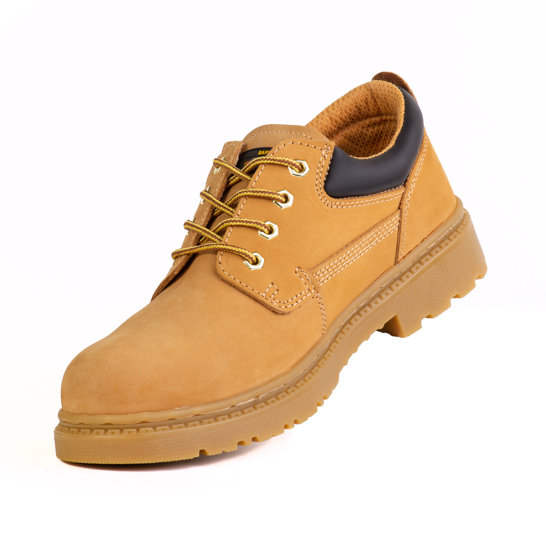 Shelter SH591 Safety Shoes Tan Nubuck Upper with Steel Toe and Slip-Resistant Rubber Sole