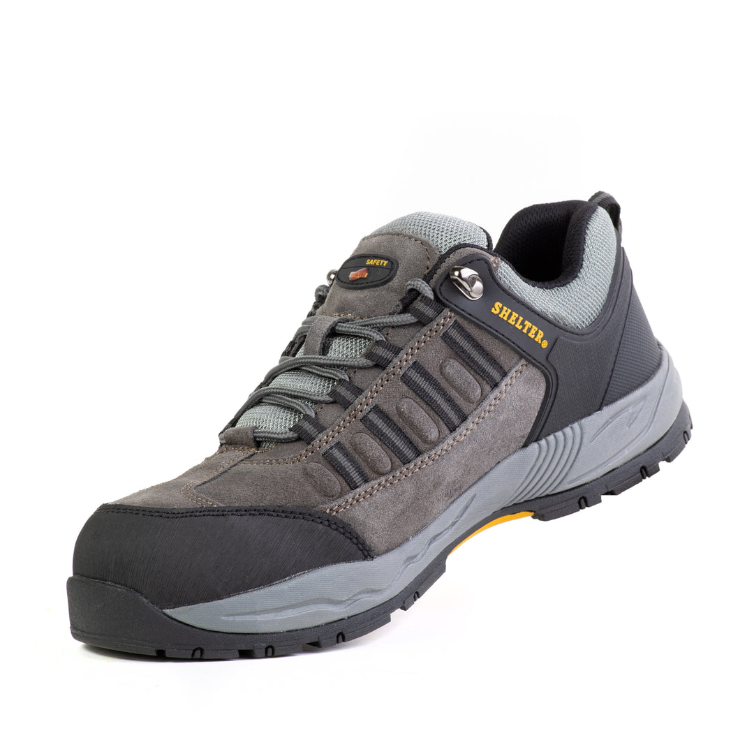 Shelter SH-300 Industrial Safety Shoes for Men Durable Steel Toe Work Shoes with Breathable Mesh Upper, Slip-Resistant Sole & Shock Absorption