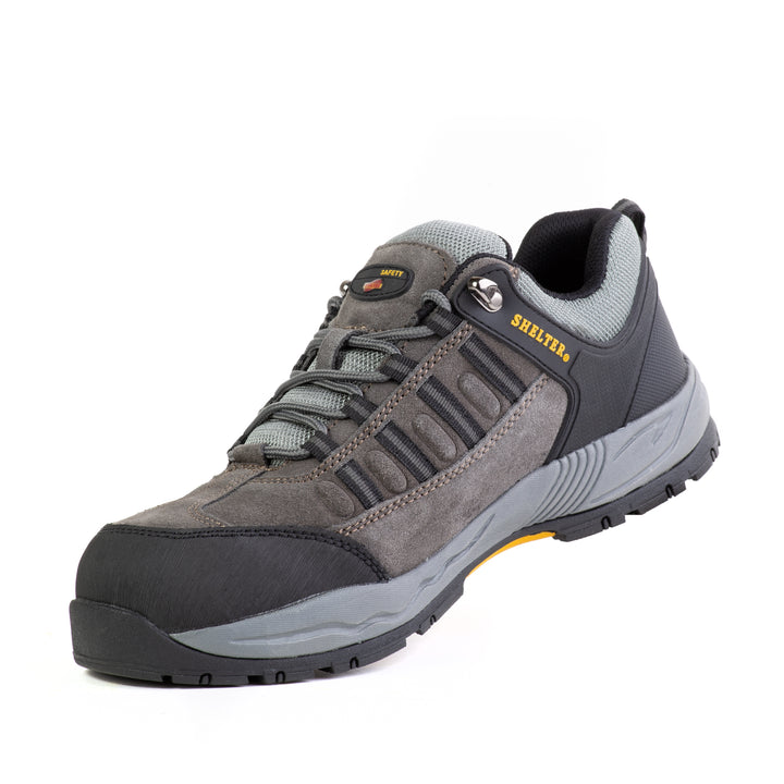 Shelter SH-300 Industrial Safety Shoes for Men Durable Steel Toe Work Shoes with Breathable Mesh Upper, Slip-Resistant Sole & Shock Absorption