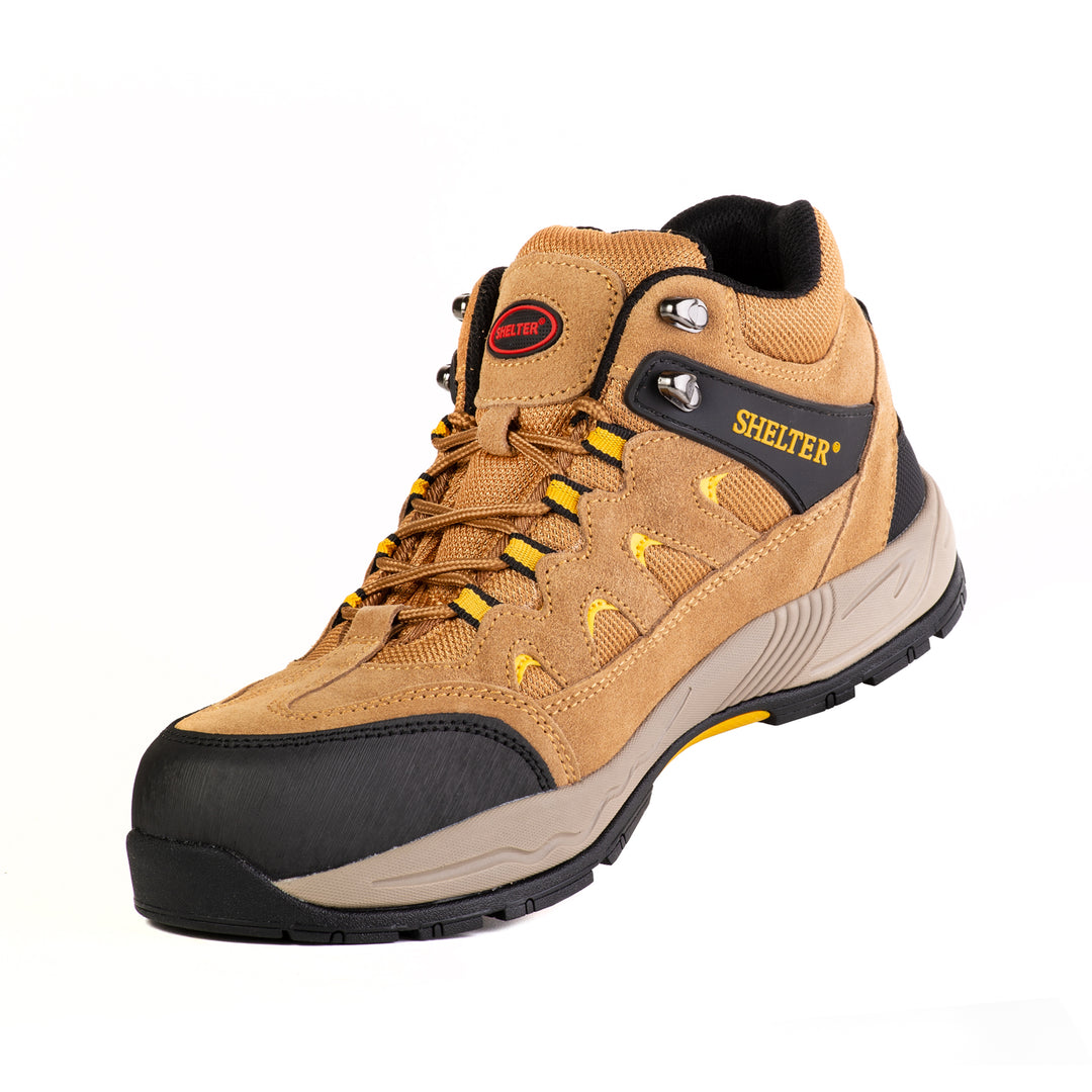 Shelter SH307 Industrial Safety Shoes with Steel Toe and Cow Split Leather