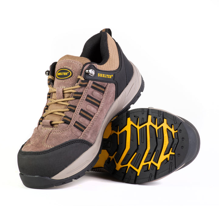 Shelter SH-300 Industrial Safety Shoes for Men Durable Steel Toe Work Shoes with Breathable Mesh Upper, Slip-Resistant Sole & Shock Absorption