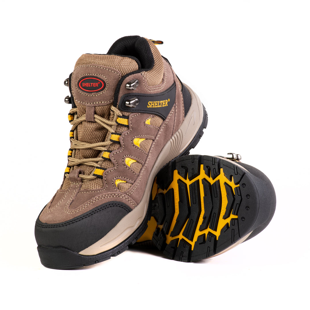 Shelter SH307 Industrial Safety Shoes with Steel Toe and Cow Split Leather