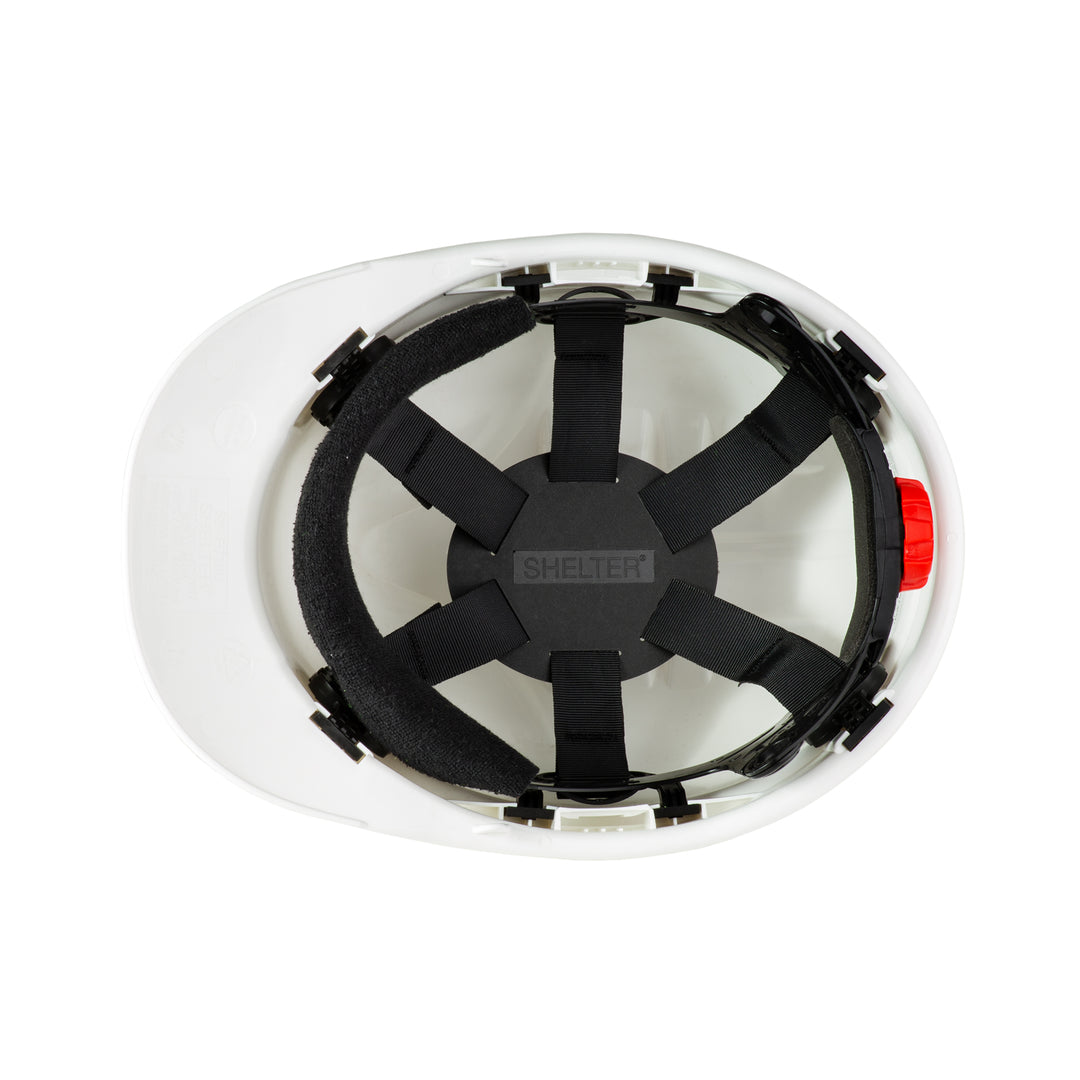 Shelter SH-F0100 Industrial Safety Helmet HDPE Protective Hard Hat Non-Vented with Adjustable Chin Strap for Construction Sites, Industrial Work, Engineering Projects, and Outdoor Work