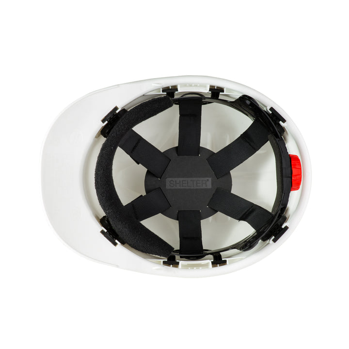 Shelter SH-F0100 Industrial Safety Helmet HDPE Protective Hard Hat Non-Vented with Adjustable Chin Strap for Construction Sites, Industrial Work, Engineering Projects, and Outdoor Work