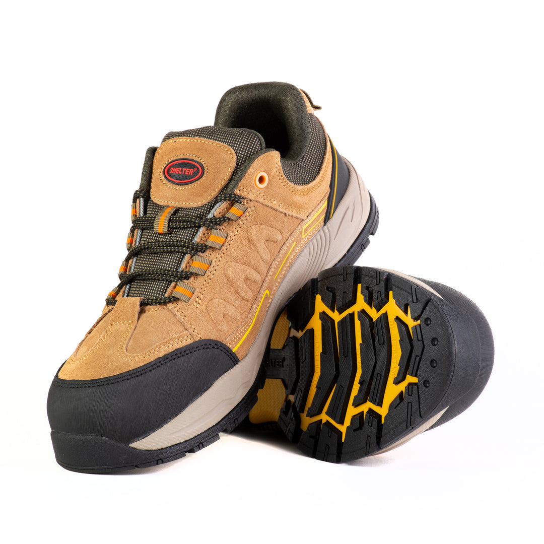Shelter SH305 Safety Shoes Durable Cow Split Leather Upper with Steel Toe Cap for Maximum Protection