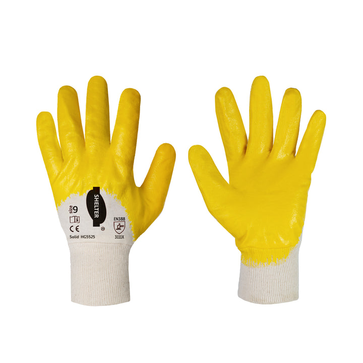 Shelter Solid HG5525 Interlock Cotton Knitted Wrist Gloves - Yellow