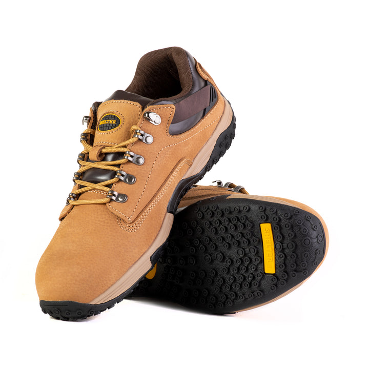 Shelter SH916 Industrial Safety Shoes for Men Durable Composite Toe Work Shoes with Nubuck Upper, Breathable Mesh Lining & Slip-Resistant Sole