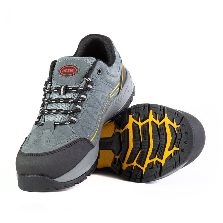 Shelter SH305 Safety Shoes Durable Cow Split Leather Upper with Steel Toe Cap for Maximum Protection