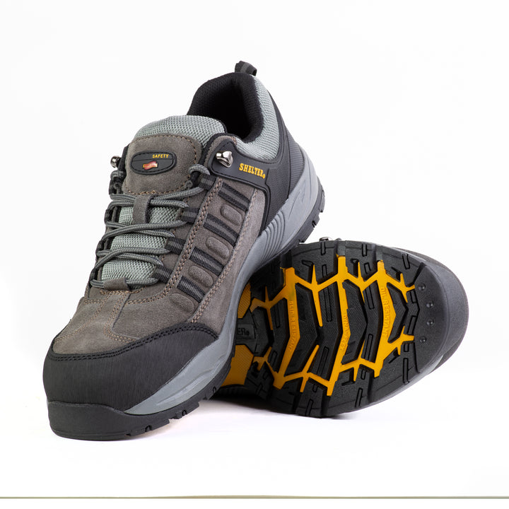 Shelter SH-300 Industrial Safety Shoes for Men Durable Steel Toe Work Shoes with Breathable Mesh Upper, Slip-Resistant Sole & Shock Absorption