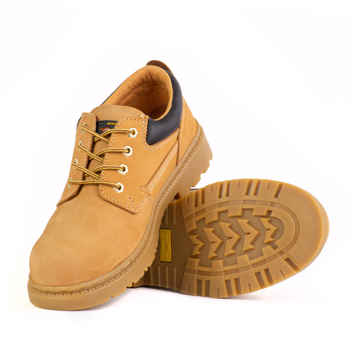 Shelter SH591 Safety Shoes Tan Nubuck Upper with Steel Toe and Slip-Resistant Rubber Sole