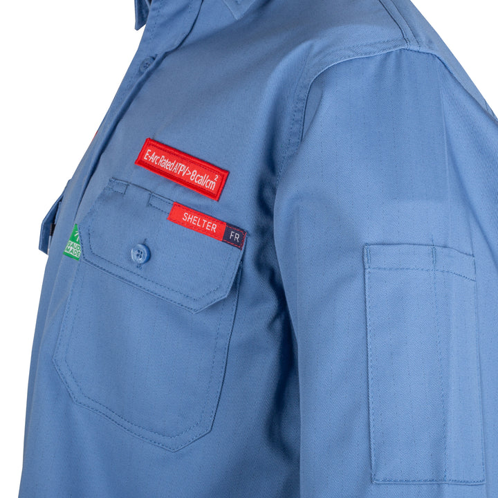 Shelter Leopard 600 8 CAL ATPV FR Shirt with 100% Cotton and CAT 2, NFPA 70E & ASTM Certified Workwear