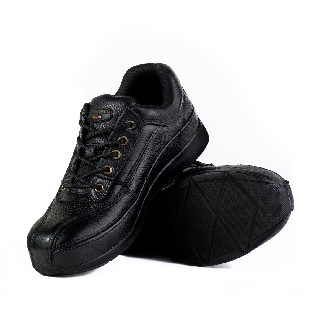 Shelter SH707S Industrial Safety Shoes with Steel Toe, Protection, and Comfort - Black