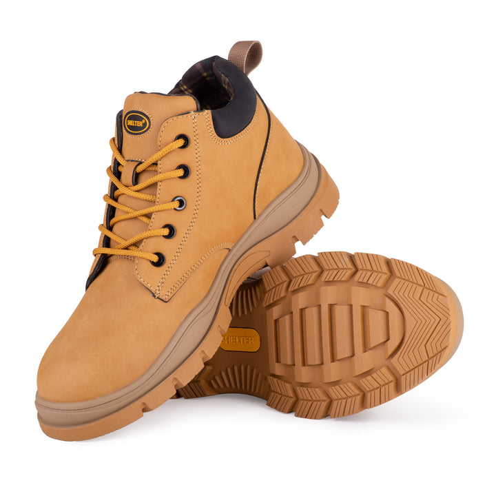 SHELTER SH-690 Industrial Safety Shoes with Flyknit Upper, Rubber Sole, Composite Toe Cap, Durable Mesh Lining