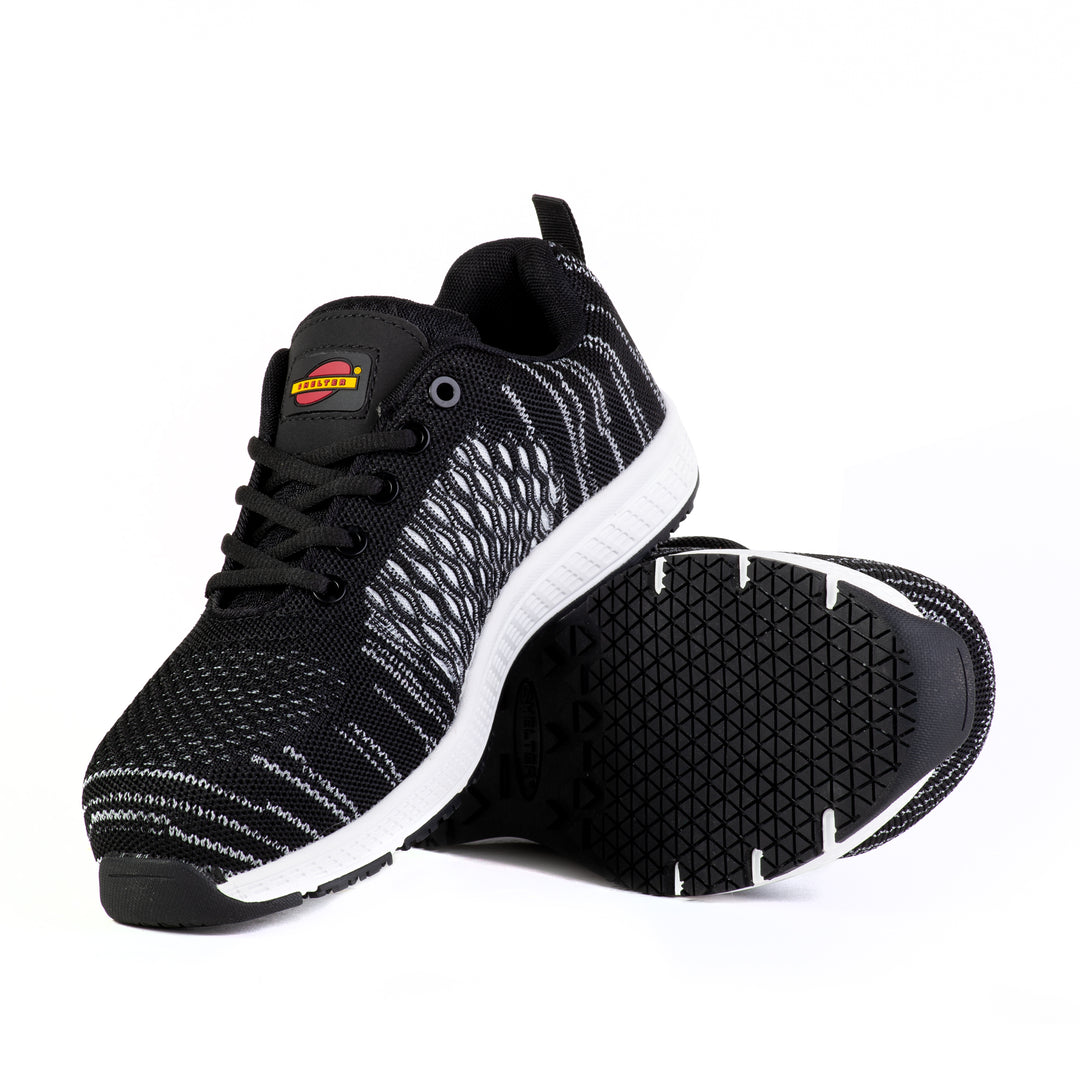 Shelter SH401 Industrial Safety Shoes for Men Lightweight Breathable Work Shoes with Composite Toe, Anti Puncture and Slip Resistant Sole - Black