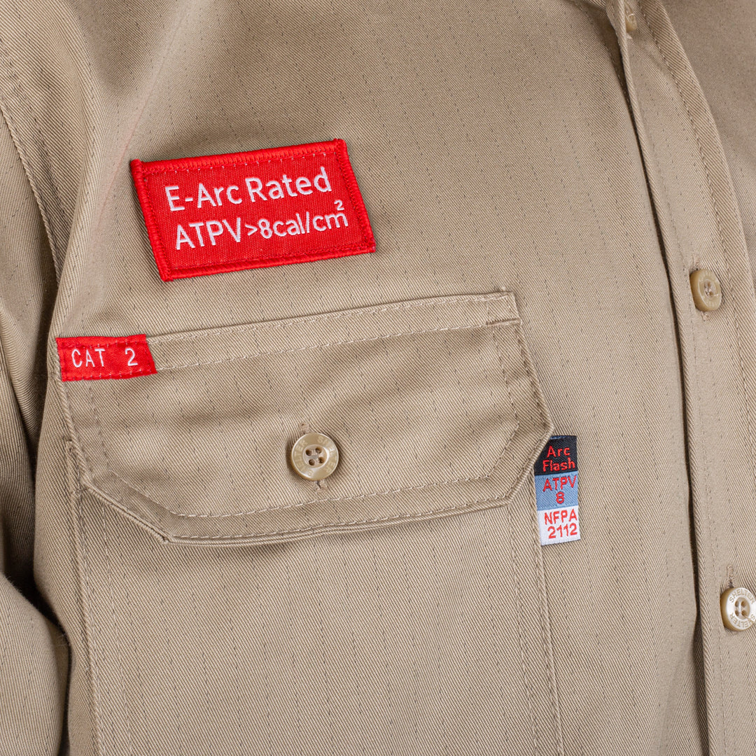 Shelter Leopard 600 8 CAL ATPV FR Shirt with 100% Cotton and CAT 2, NFPA 70E & ASTM Certified Workwear