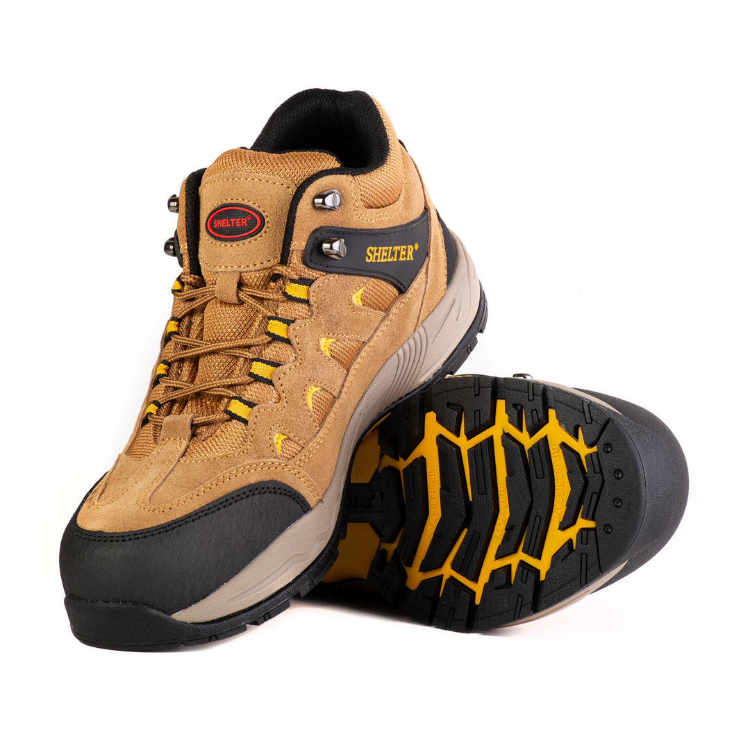 Shelter SH307 Industrial Safety Shoes with Steel Toe and Cow Split Leather