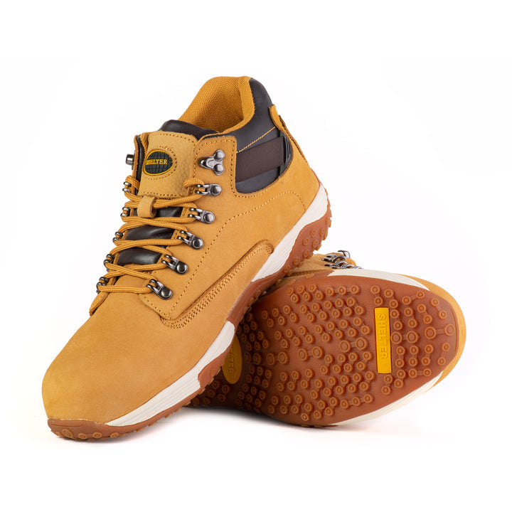 Shelter SH917 Industrial Safety Shoes for Men with Composite Toe, Durable Nubuck Upper, Slip-Resistant Sole & Breathable Lining