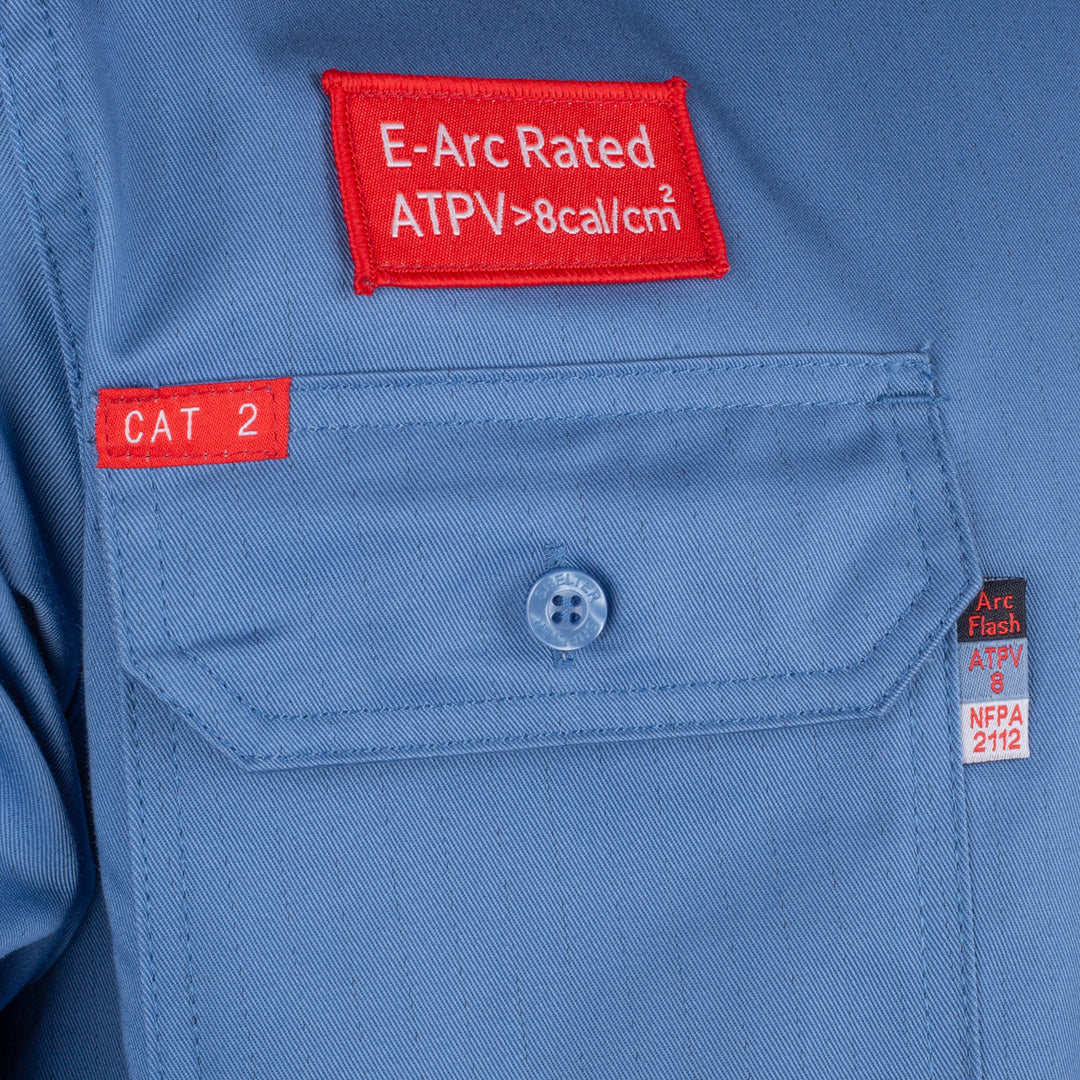 Shelter Leopard 600 8 CAL ATPV FR Shirt with 100% Cotton and CAT 2, NFPA 70E & ASTM Certified Workwear