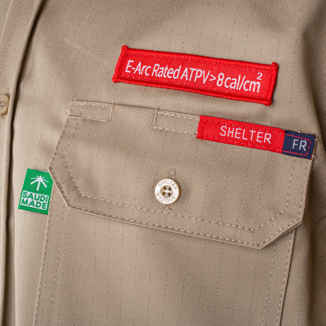 Shelter Leopard 600 8 CAL ATPV FR Shirt with 100% Cotton and CAT 2, NFPA 70E & ASTM Certified Workwear