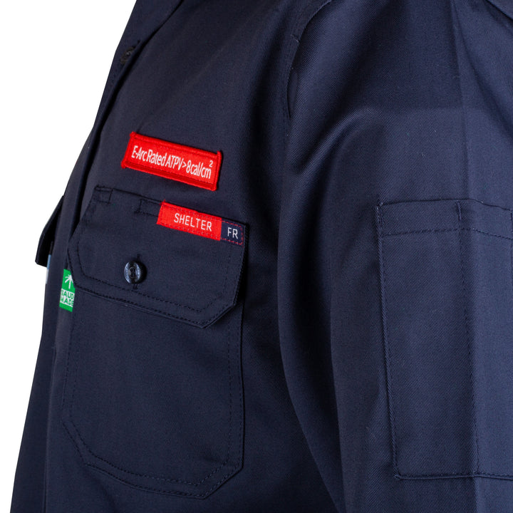 Shelter Leopard 600 8 CAL ATPV FR Shirt with 100% Cotton and CAT 2, NFPA 70E & ASTM Certified Workwear