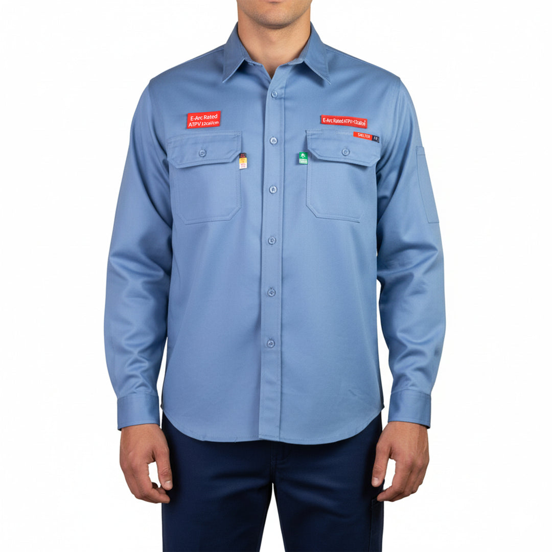 Shelter Jaguar 12 CAL FR Shirt with CAT 2, 88/12 Cotton-Nylon, NFPA 70E and NFPA 2112 Certified