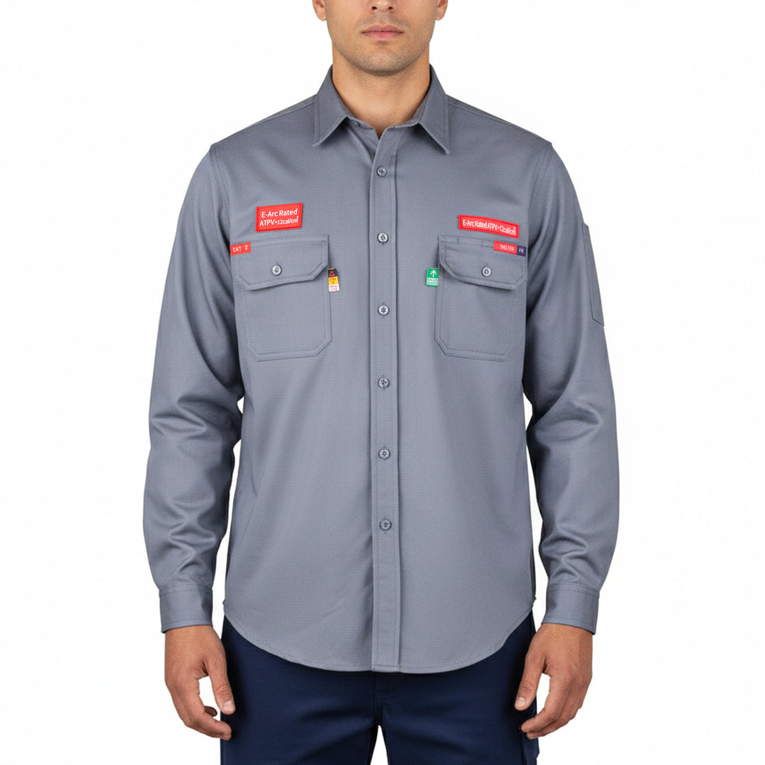 Shelter Jaguar 12 CAL FR Shirt with CAT 2, 88/12 Cotton-Nylon, NFPA 70E and NFPA 2112 Certified