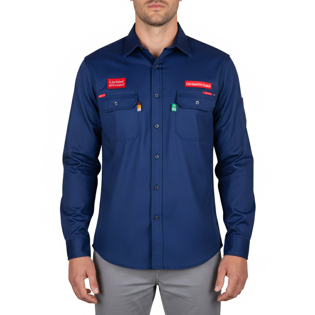 Shelter Jaguar 12 CAL FR Shirt with CAT 2, 88/12 Cotton-Nylon, NFPA 70E and NFPA 2112 Certified