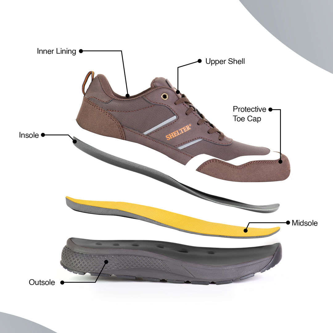 Shelter SH68 Industrial Safety Shoes with Steel Toe and EVA/Rubber Sole