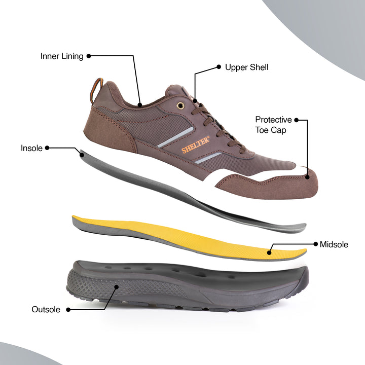 Shelter SH68 Industrial Safety Shoes with Steel Toe and EVA/Rubber Sole