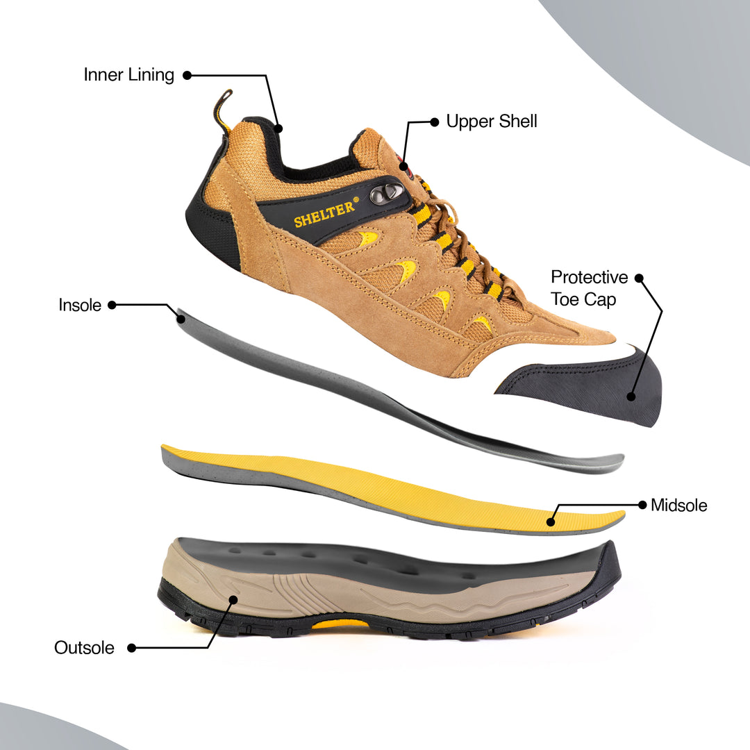 Shelter SH306 Industrial Safety Shoes with EVA-Rubber Sole and Steel Toe