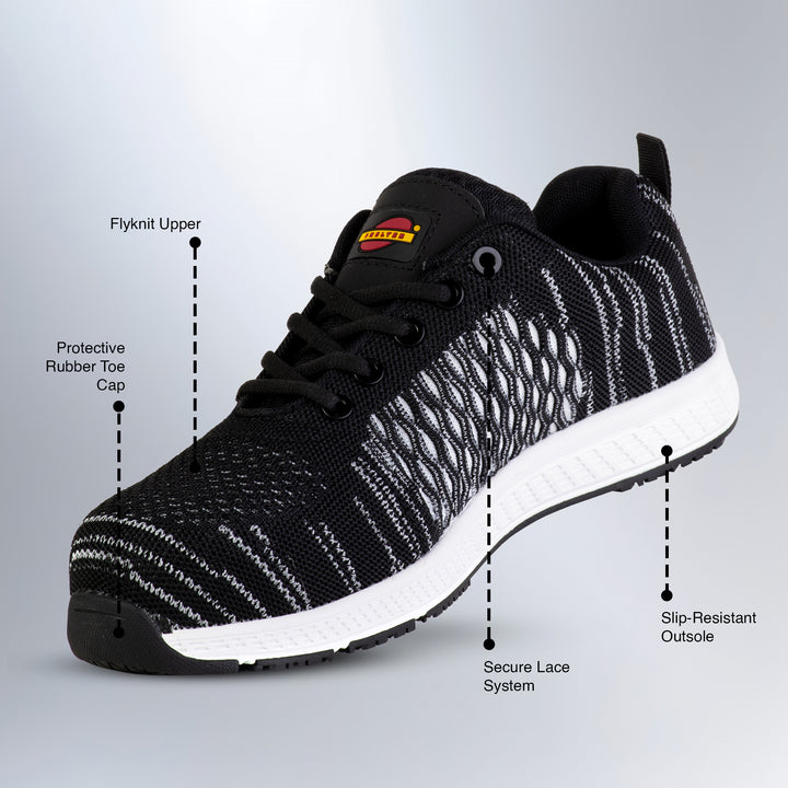 Shelter SH401 Industrial Safety Shoes for Men Lightweight Breathable Work Shoes with Composite Toe, Anti Puncture and Slip Resistant Sole - Black