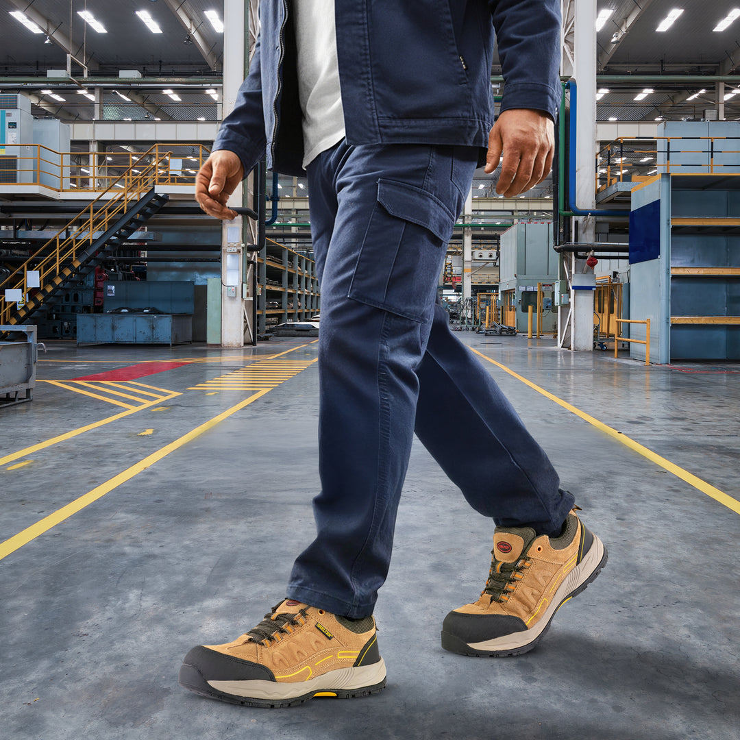 Shelter SH305 Safety Shoes Durable Cow Split Leather Upper with Steel Toe Cap for Maximum Protection