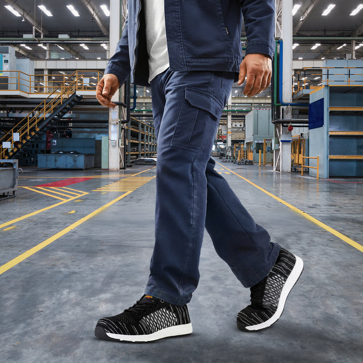 Shelter SH401 Industrial Safety Shoes for Men Lightweight Breathable Work Shoes with Composite Toe, Anti Puncture and Slip Resistant Sole - Black