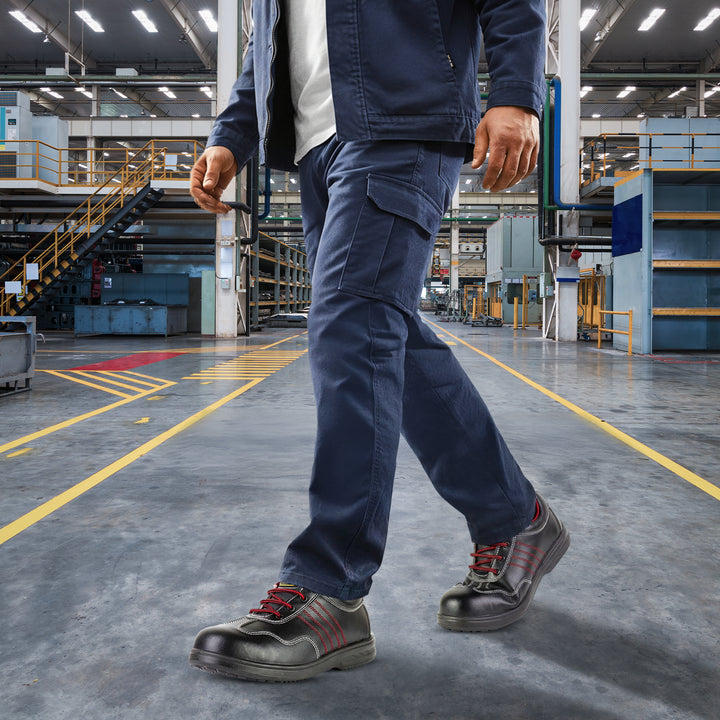 Shelter SH805L Women’s Industrial Safety Shoes Steel Toe, Anti-Slip, Breathable Lining - Black