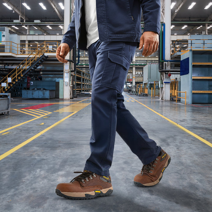 Shelter SH916 Industrial Safety Shoes for Men Durable Composite Toe Work Shoes with Nubuck Upper, Breathable Mesh Lining & Slip-Resistant Sole