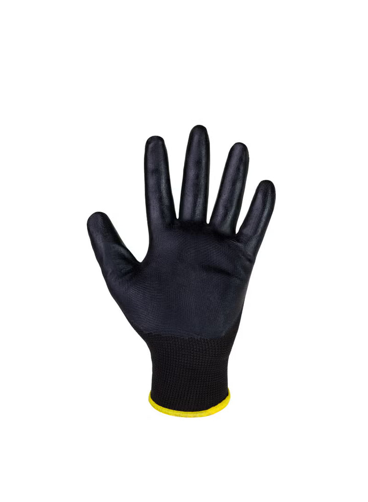 Shelter Neat HG51225 Polyester Liner with Smooth Nitrile Coated Gloves - Black