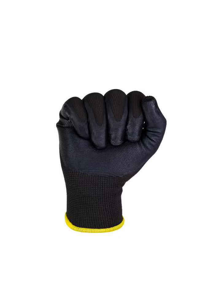 Shelter Neat HG51225 Polyester Liner with Smooth Nitrile Coated Gloves - Black